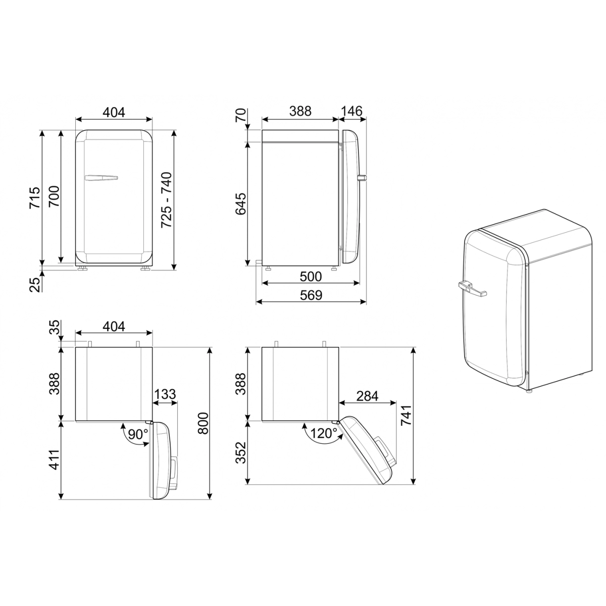 Smeg FAB5RDUJ5 34公升 50年代復刻 迷你雪櫃 (米字旗) - Image 2