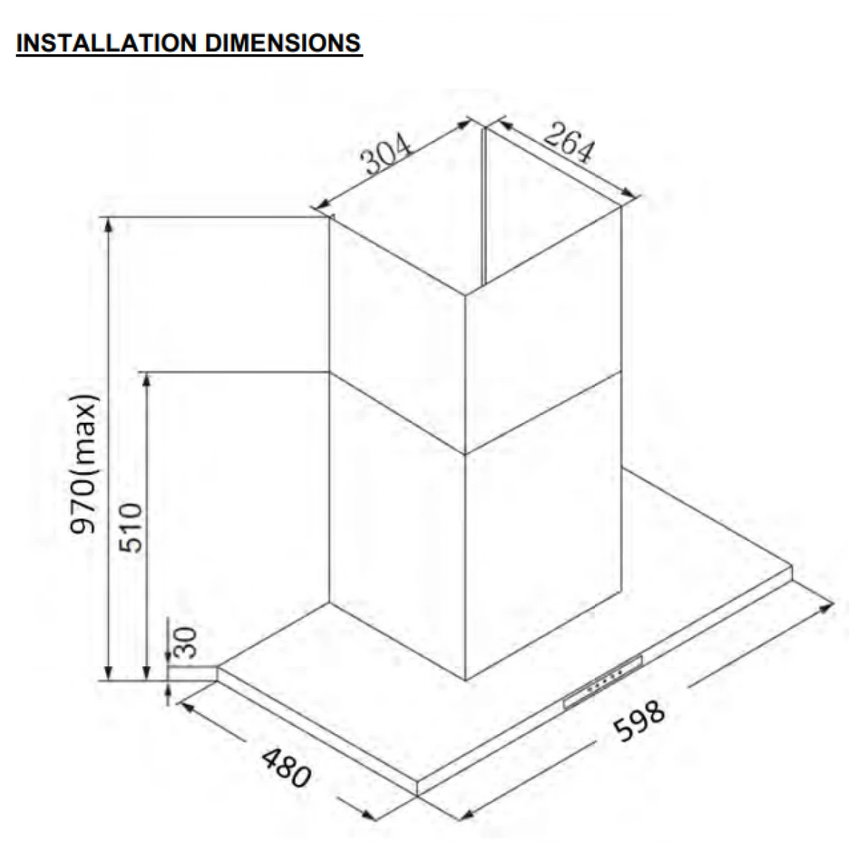 Whirlpool 惠而浦 AKR4061/IX 60厘米 1000m³/h 煙囪式抽油煙機 - Image 3